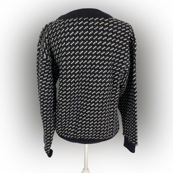 Vintage LL Bean Birdseye Fisherman Made In Norway Wool Norwegian Sweater Size M - Picture 2 of 8